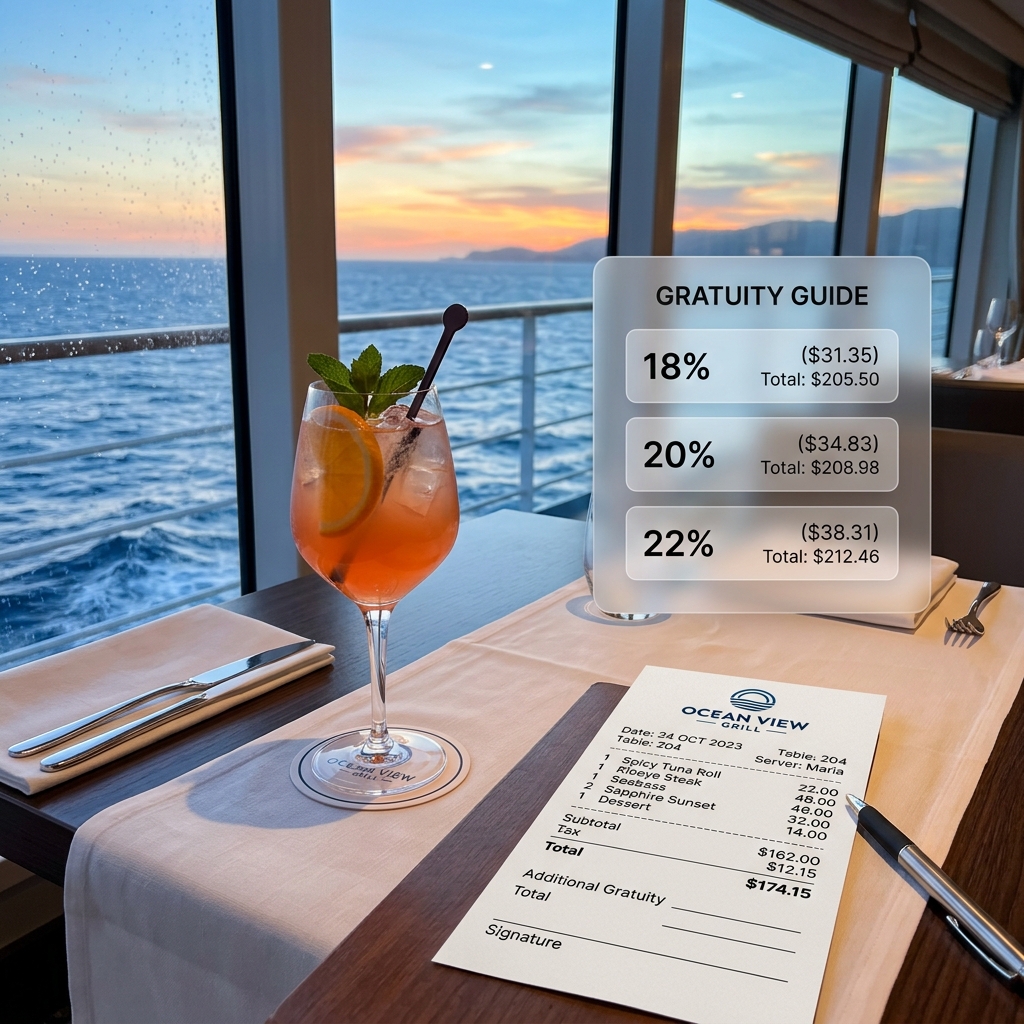 Carnival Cruise price cost guide and gratuities receipt